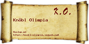 Knöbl Olimpia névjegykártya